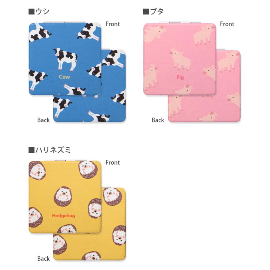 在庫なし　コンパクトミラー［ミモザとハリネズミ］水彩イラスト　手鏡　雑貨 在庫なし コンパクトミラー［ミモザとハリネズミ］水彩イラスト