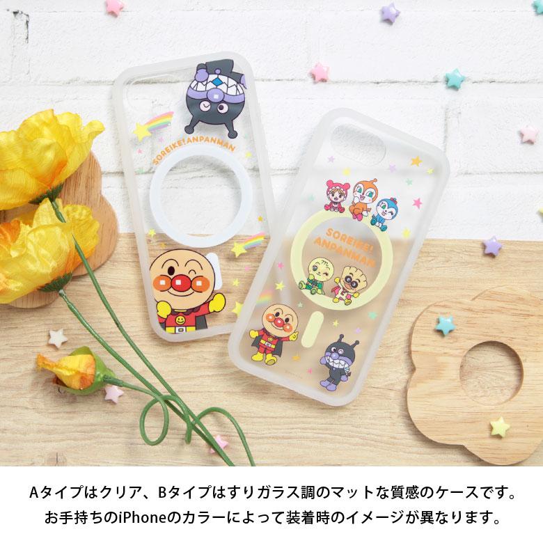 iPhone16e ケース それいけ！アンパンマン マグネット内蔵 クリア ハイブリッドケース アイホン16e アイフォン16e bsa-05 |  | 05
