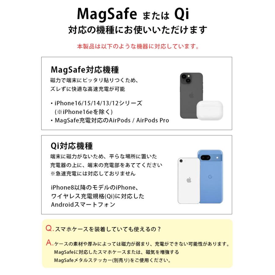 MagSafe対応 ワイヤレス充電器 15W 急速充電 Qi対応 薄型5.5mm PD入力 Type-C ケーブル1m パペットスンスン グッズ cps-10a |  | 03