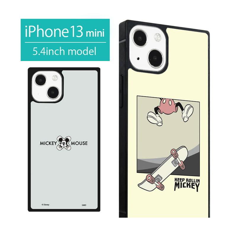 iPhone13 mini ケース ディズニー ガラス スクエア iPhone 12mini アイフォン iPhone13mini ケース ミッキーマウス  dn-912 | 