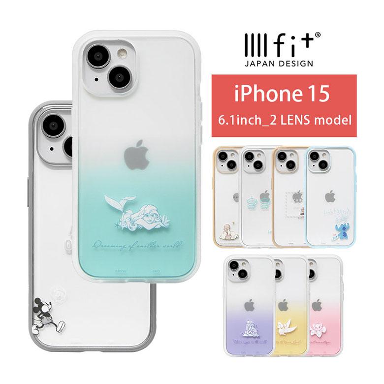 iPhone15 ケース ディズニー iiifit Clear クリア 携帯ケース