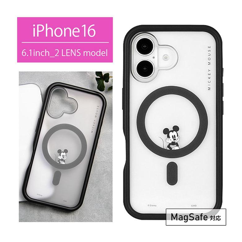 iPhone16 ケース クリア MagSafe 対応 ディズニー キャラクター