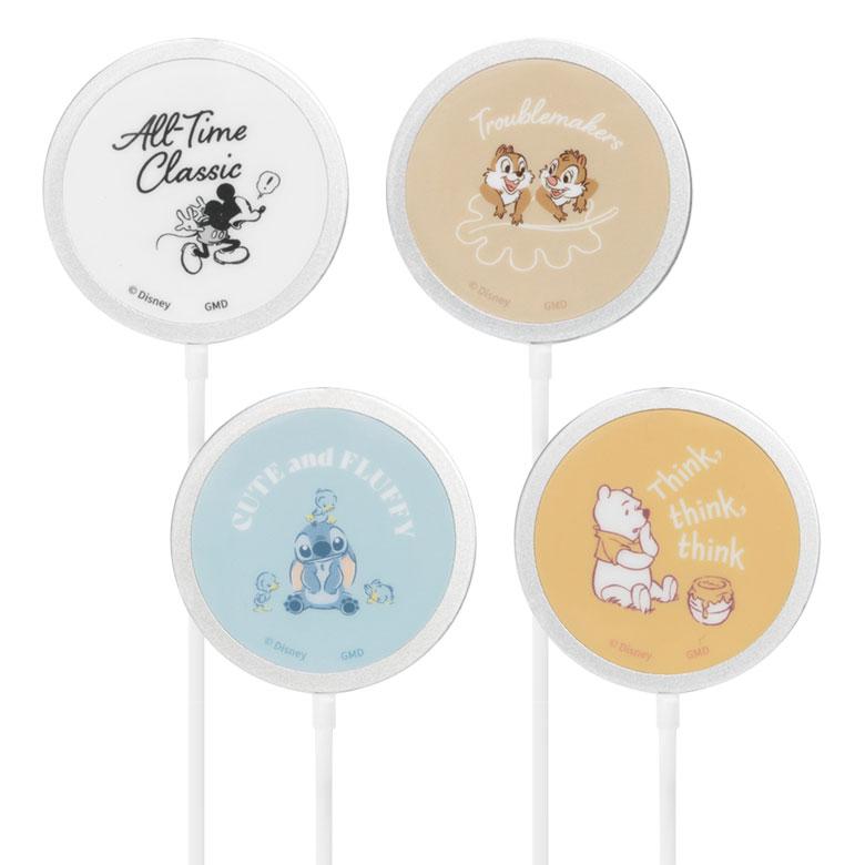 ワイヤレス充電器 iPhone Type-C MagSafe対応 ディズニーキャラクター Qi対応 かわいい スリム マグセーフ iPhone15 iPhone14 iPhone13 キャラクター |  | 01