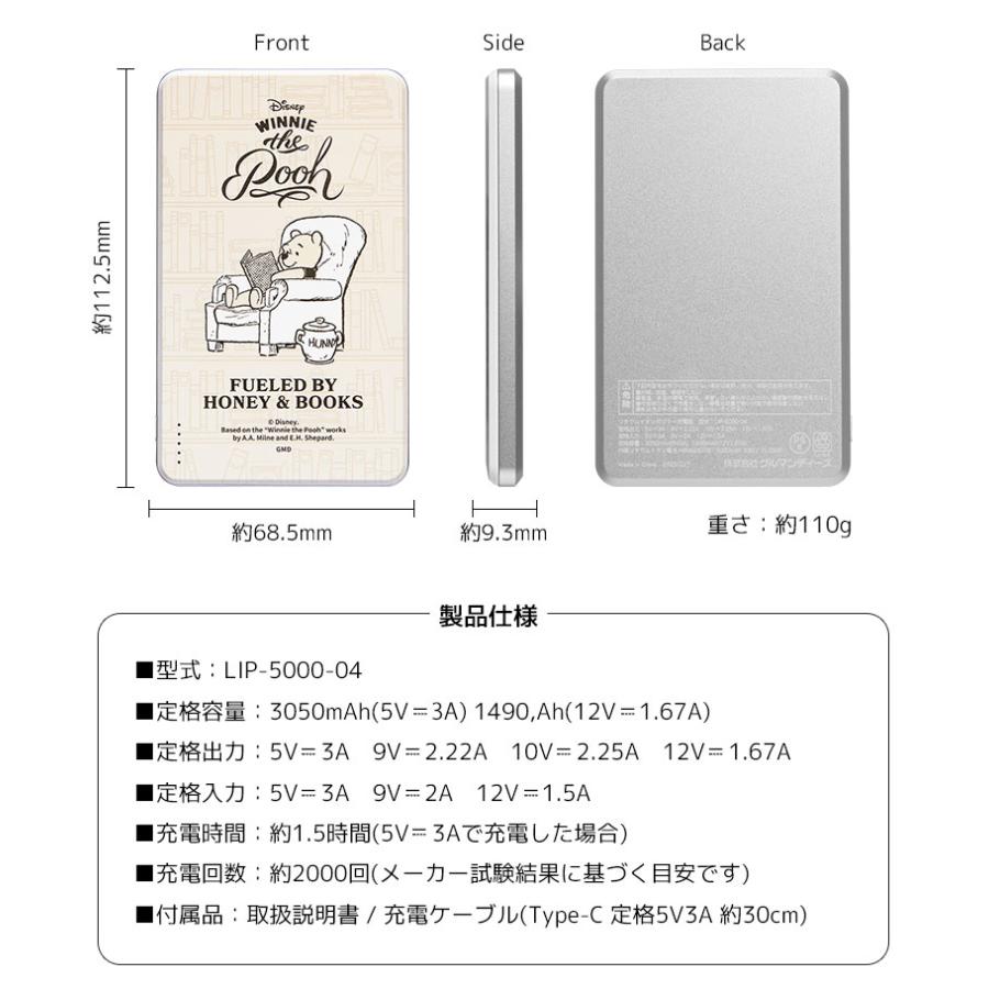 ディズニーキャラクター モバイルバッテリー 5000mAh 準固体電池 安全 長持ち dng-334 |  | 04