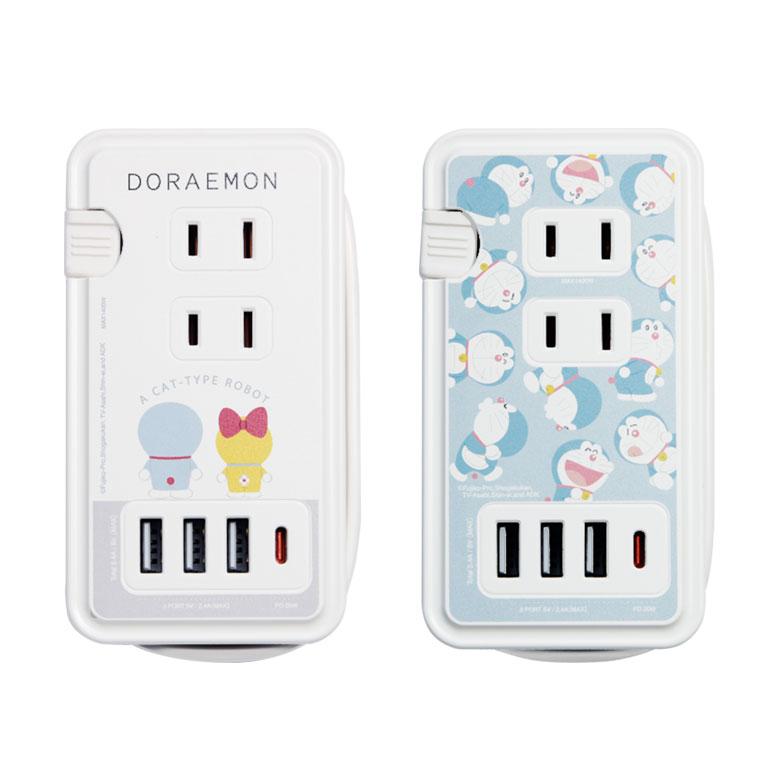 ACタップ USB ドラえもん USBポート付き コンセント3口 Type-Cポート