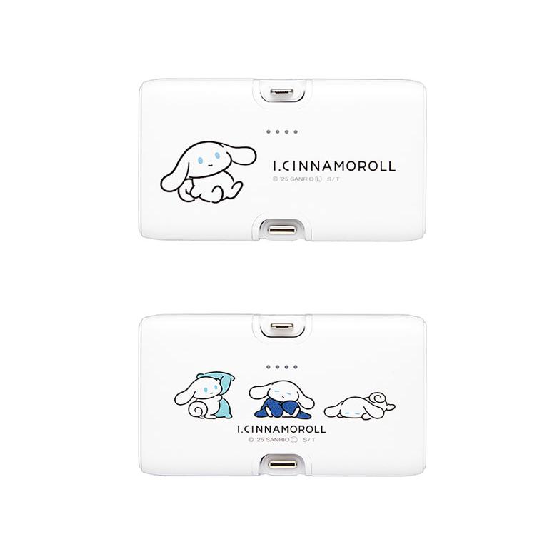 モバイルバッテリー 軽量 I.CINNAMOROLL 4000mAh Lightning USB Type-C 充電器 2.1A 直挿し 小型 icn-06 |  | 01