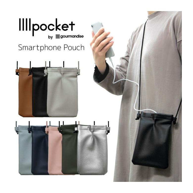 スマートフォンポーチ IIIIpocket スマホポシェット 肩掛け シンプル PUレザー ポーチ バッグ ポシェット | sanrio