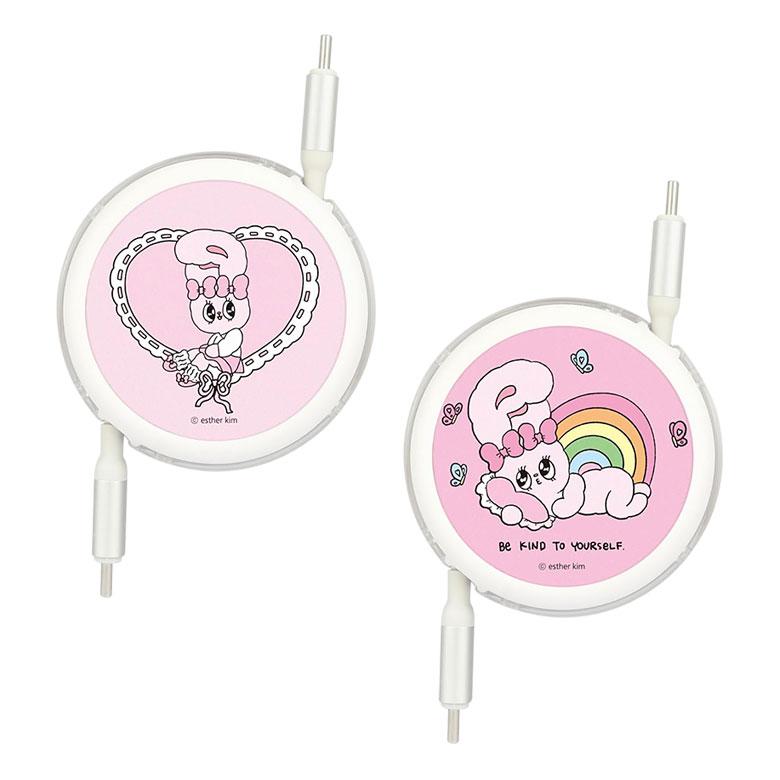 エスターバニー Type-C to Type-C 充電ケーブル リール式 巻き取り PD60W 急速充電 データ転送 Esther Bunny USB2.0 コード 絡まない スマホ タブレット keb-05 |  | 01