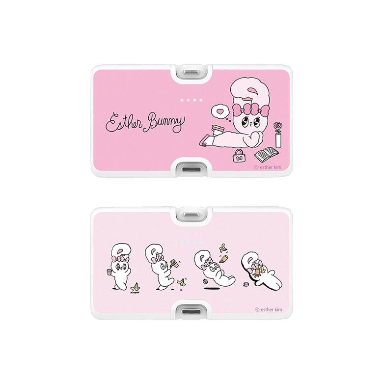 エスターバニー モバイルバッテリー 直挿し 4000mAh 軽量 小型 Esther Bunny iPhone Type-C Lightning スマホ 充電器 コネクタ一体型 コードレス keb-06 |  | 01