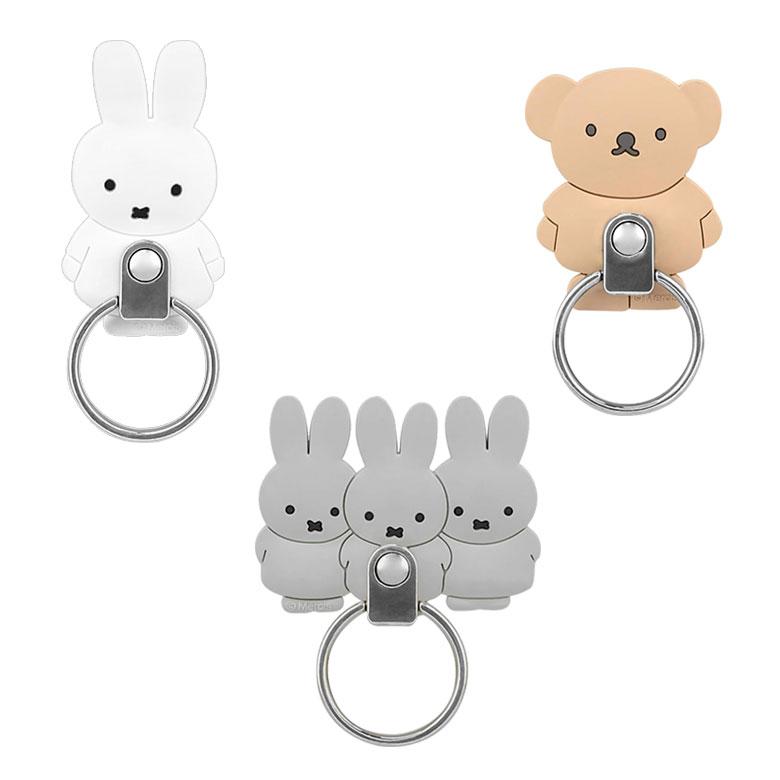 スマホリング キャラクター ミッフィー リングスタンド 落下防止 mf