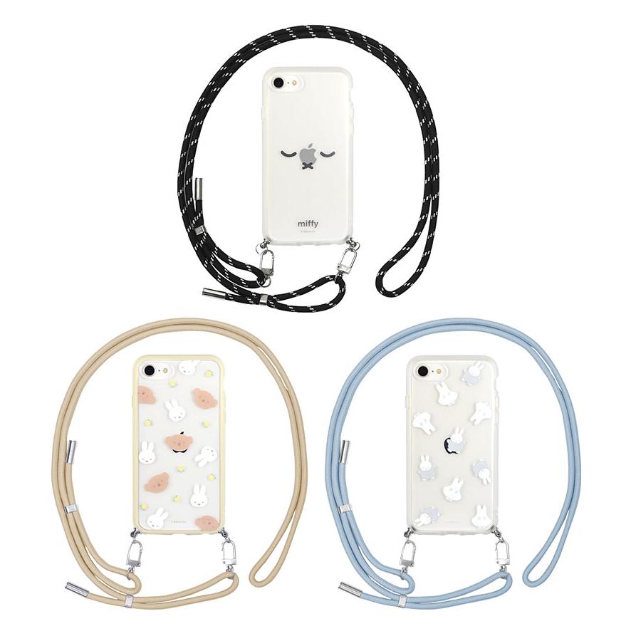 iPhone SE ケース 第3世代 第2世代 ミッフィー IIIIfit Loop ストラップ紐付き アイフォンSE3　mf-463 |  | 01