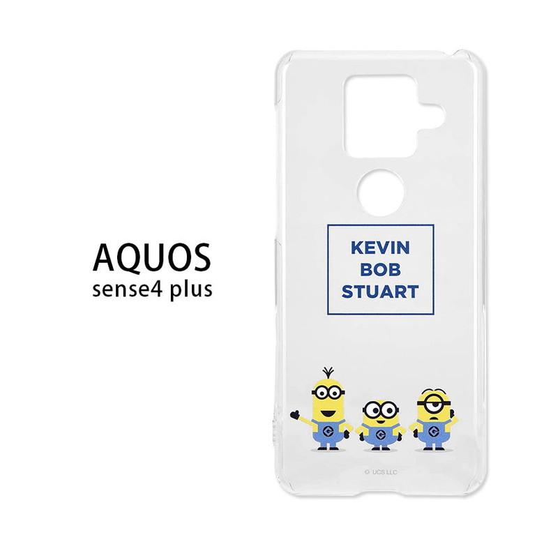 aquos sense4 plus ケース クリア ミニオンズ アクオス SH-M16 クリア ハードカバー ケース mini-256a | 