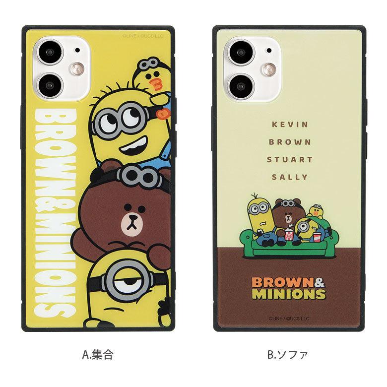 iPhone12 mini ガラス スクエア BROWN＆MINIONS iPhone12mini アイフォン12 mini mini-277 |  | 03