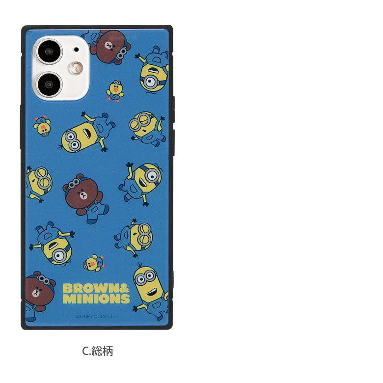 iPhone12 mini ガラス スクエア BROWN＆MINIONS iPhone12mini アイフォン12 mini mini-277 |  | 04