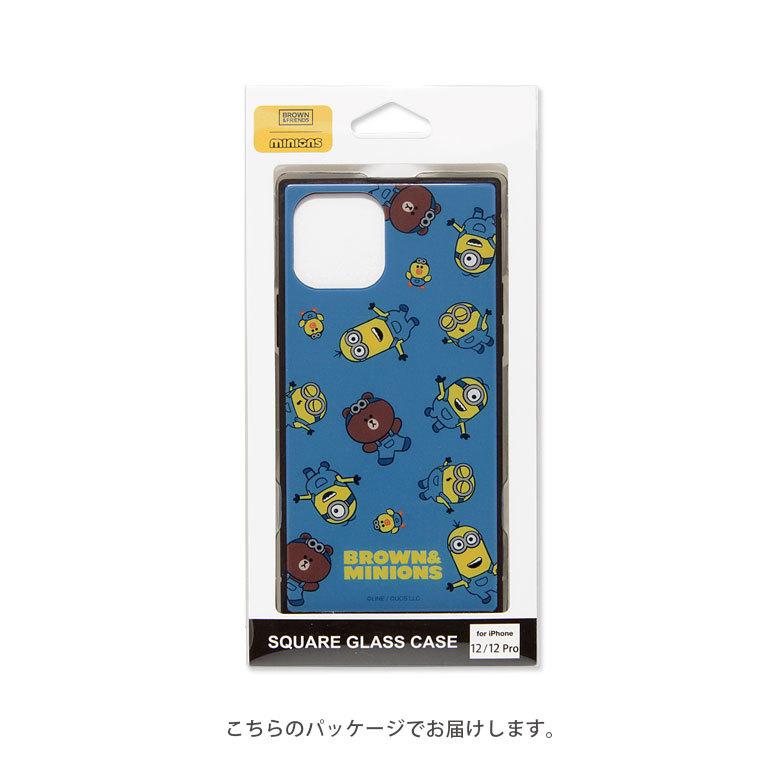 iPhone12 ケース iPhone12 Pro ケース ガラス スクエア BROWN＆MINIONS iPhone12Pro アイフォン12 プロ mini-278 |  | 06