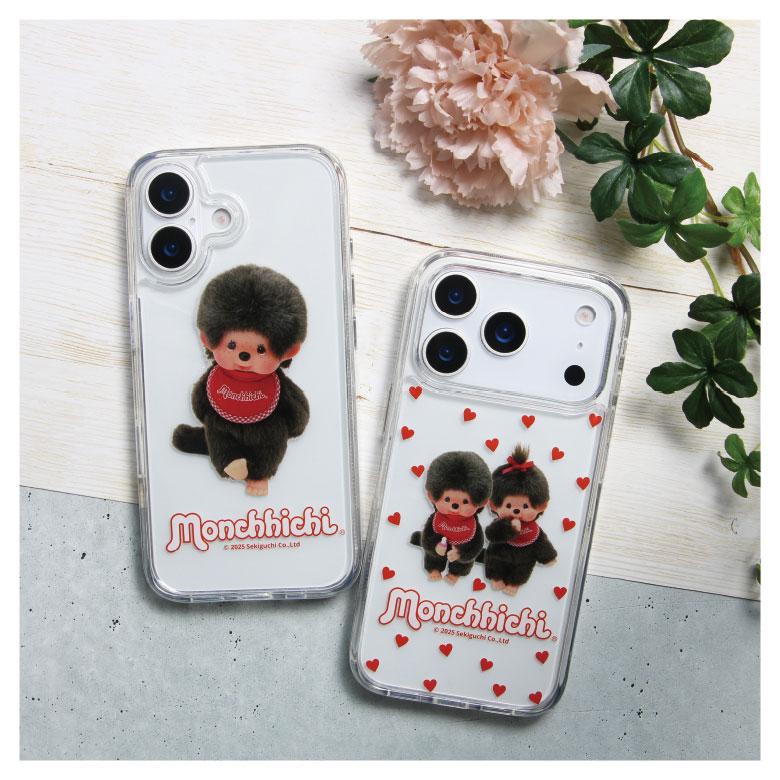 iPhone17Proケース モンチッチ ハイブリッドケース クリアケース