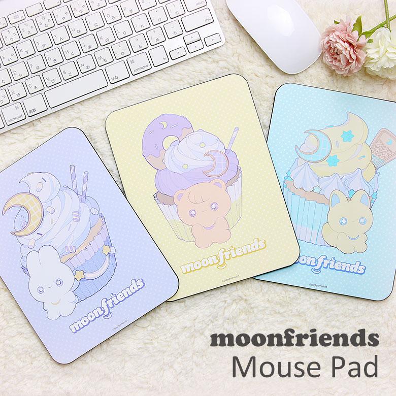 ペパーミント コレクタブル マウスパッド ハードタイプ moon friends 滑り止め キャラクター グッズ ppmt-05 | 