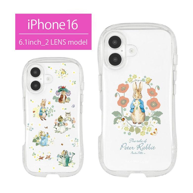 iPhone16 ケース ピーターラビット クリスタルクリア 総柄 ソフト iPhone16ケース アイフォン アイホン16 カバー 耐衝撃 かわいい 透明 クリア  持ちやすい | 