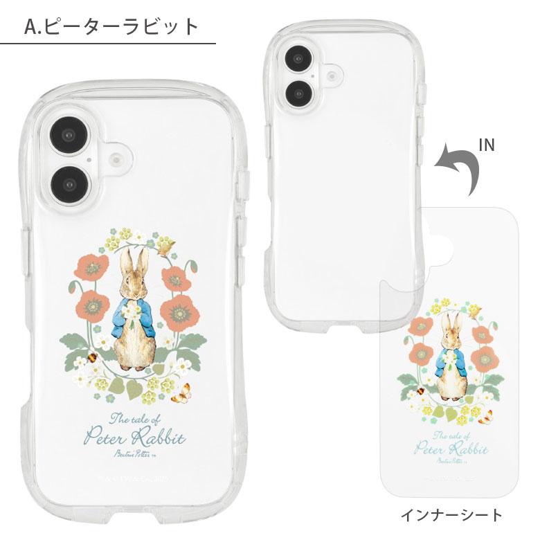 iPhone16 ケース ピーターラビット クリスタルクリア 総柄 ソフト iPhone16ケース アイフォン アイホン16 カバー 耐衝撃 かわいい 透明 クリア  持ちやすい |  | 06