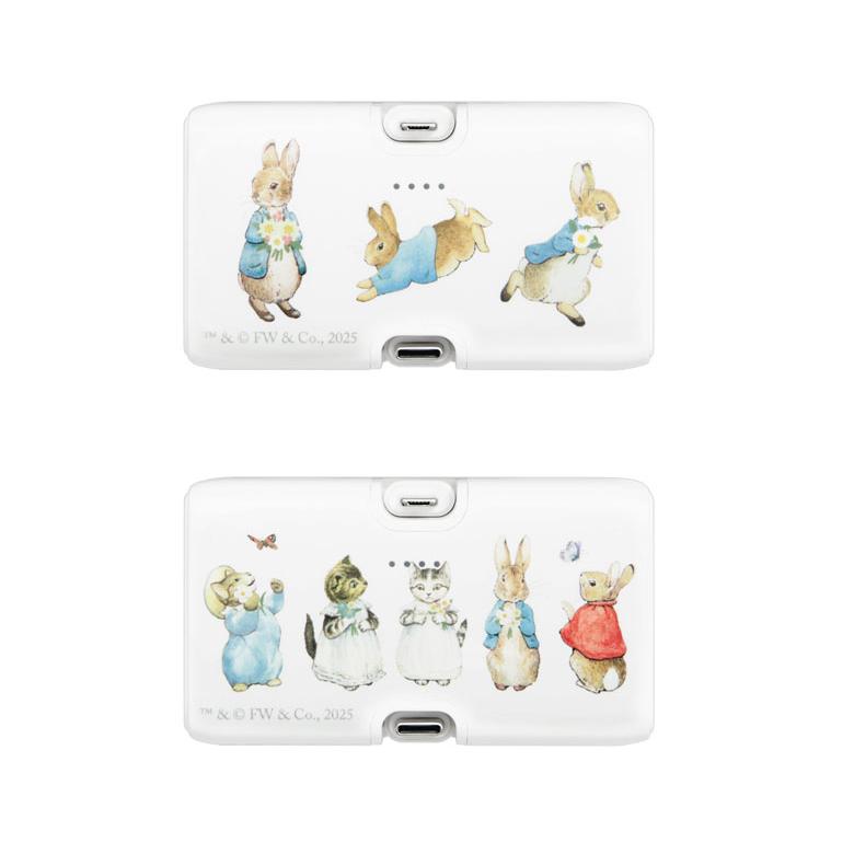 モバイルバッテリー 軽量 iPhone ピーターラビット 4000mAh Lightning USB Type-C 充電器 2.1A 直挿し 小型 pr-115 |  | 01