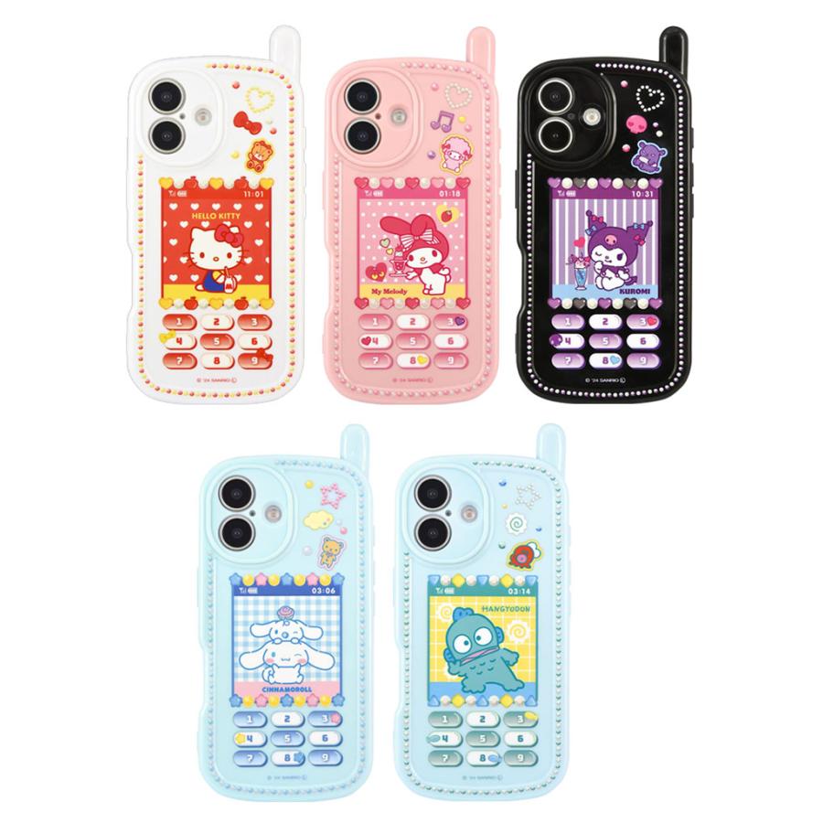 iPhone16 ケース サンリオキャラクターズ レトロ ガラケー風 カバー