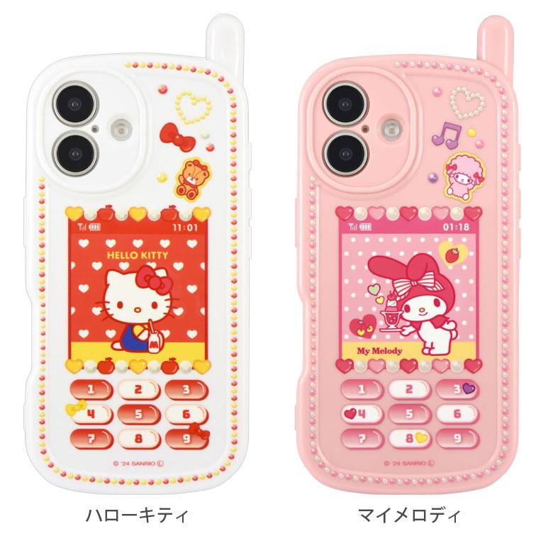 iPhone16 ケース サンリオキャラクターズ レトロ ガラケー風 カバー