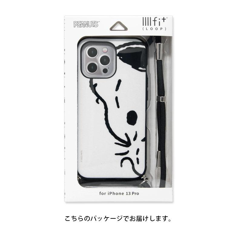 iPhone13 Pro ケース スヌーピー IIIIfit Loop ストラップ紐付き