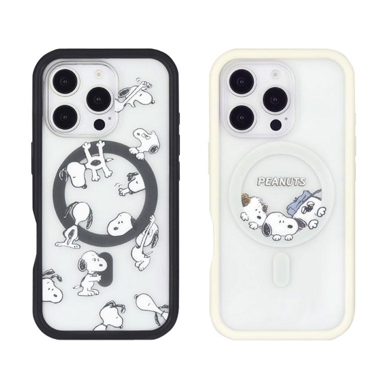 iPhone16 Pro ケース クリア スヌーピー ピーナッツ MagSafe対応