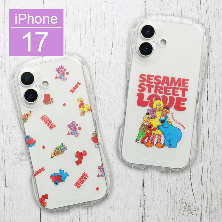 セサミストリート iPhone17 クリアケース 透明 TPU ソフトカバー