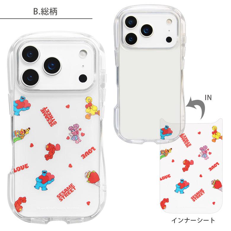 セサミストリート iPhone17 Pro クリアケース 透明 TPU ソフトカバー