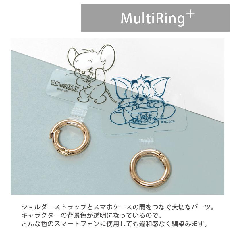 スマホ スマホショルダーストラップ トムとジェリー マルチリングプラス ストラップセット 紐 肩掛け 斜めがけ iphone android tmj-166 |  | 03