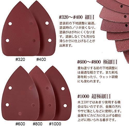 Teenitor サンディングパット 140mm径 サンディングペーパー 5穴 マジック式 サンドペーパー デルタサンダー 電動サンダー 紙やすり 6 正規逆輸入品