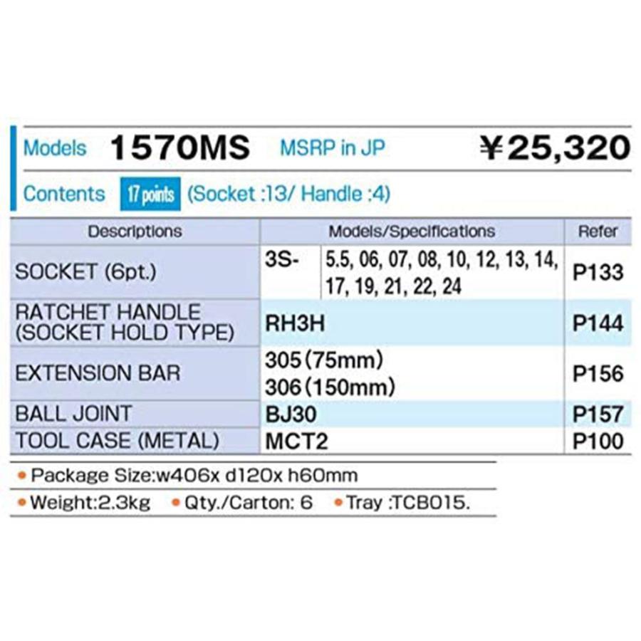 TONE トネ ソケットレンチセット 差込角9.5mm 1570MS 工具セット TONE トネ ソケットレンチセット 差込角9.5mm 1570MS 工具セット