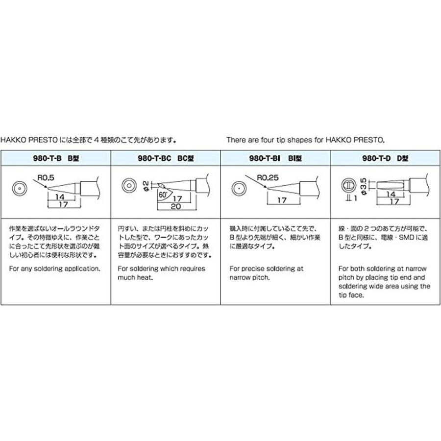 白光 HAKKO 980-T-BC こて先 BC型 984/985(PRESTO)用 DIY 熱工具 白光 HAKKO 980-T-BC こて先 BC型 984/985(PRESTO)用 DIY 熱工具