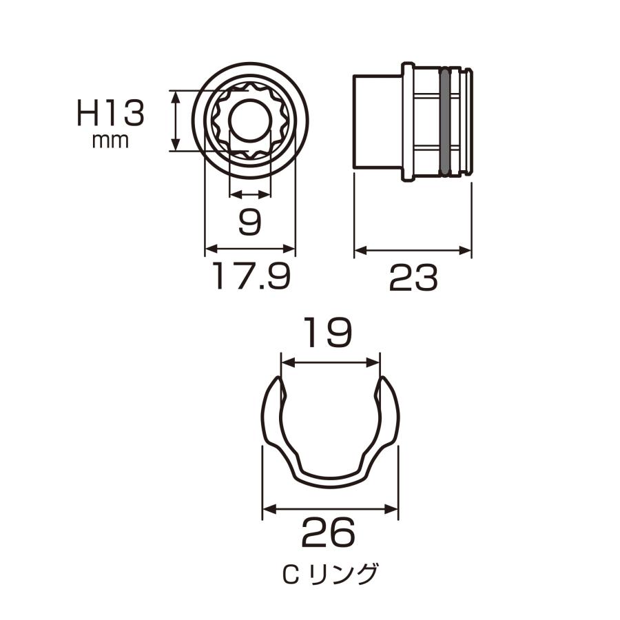 ANEX オフセットアダプター19用変換ソケット13mm AOA-1913｜monopa-y｜02