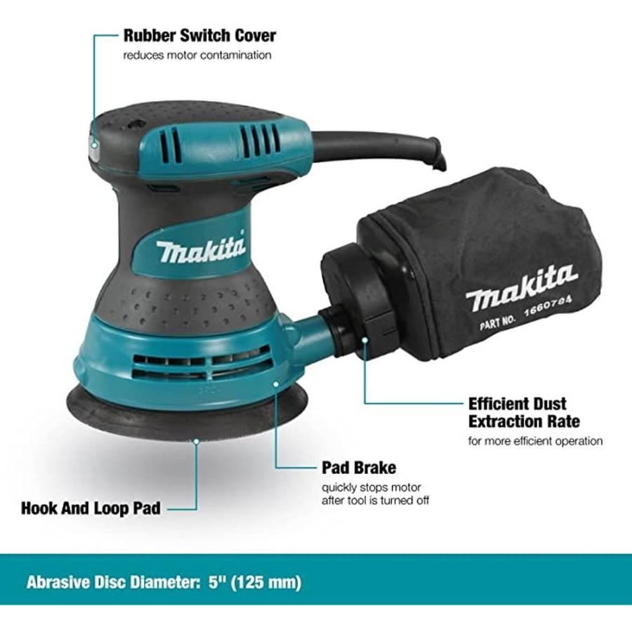 マキタ Makita BO5030 ランダムオービットサンダ ペーパー寸法 マキタ Makita BO5030 ランダムオービットサンダ ペーパー寸法