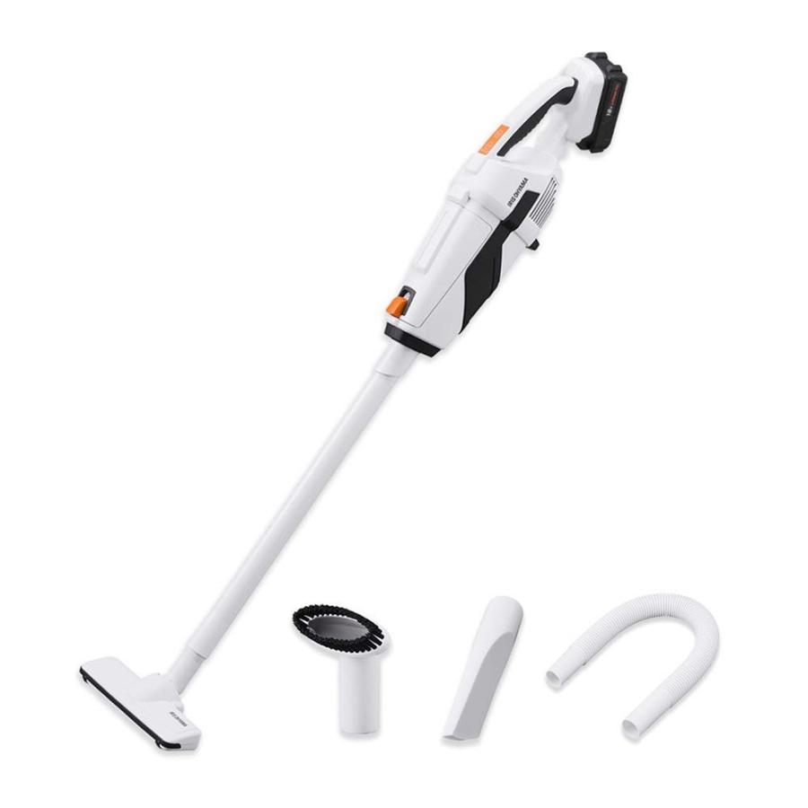 アイリス　コードレス 紙パック式 18V充電式 バッテリー付JCL18 ホワイト アイリスオーヤマ 充電式スティッククリーナー 18V 紙パック式