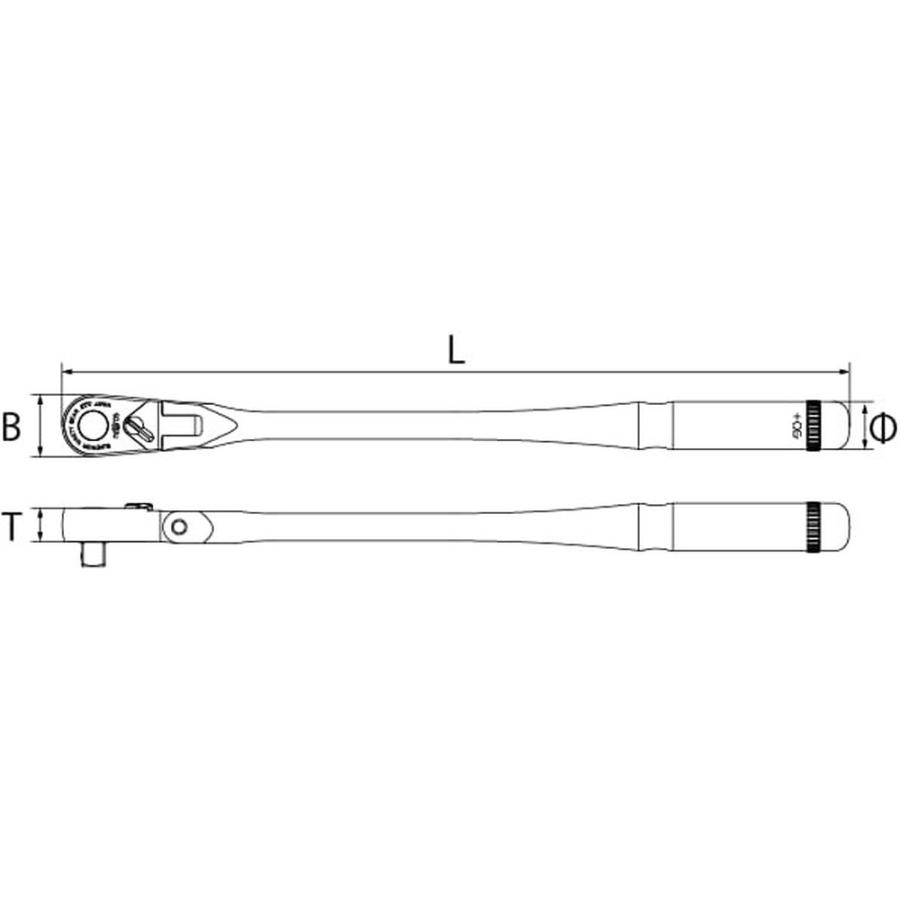 京都機械工具(KTC)ネプロス9.5sq.ロングフレックスラチェットハンドル