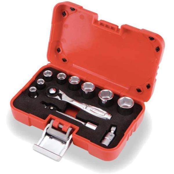 TONE（トネ） ソケットレンチセット S20830P 差込角6.35mm レッド 工具