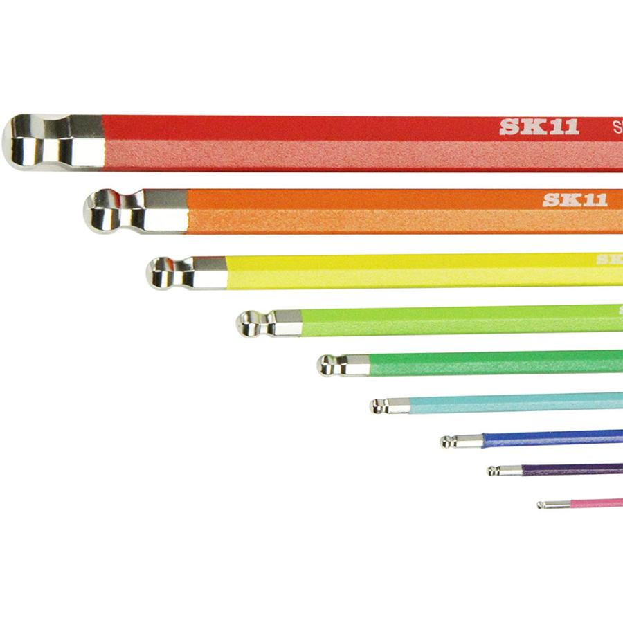 SK11 レインボーボールポイント六角棒レンチセット SLBW09EL-RB SK11 レインボーボールポイント六角棒レンチセット SLBW09EL-RB