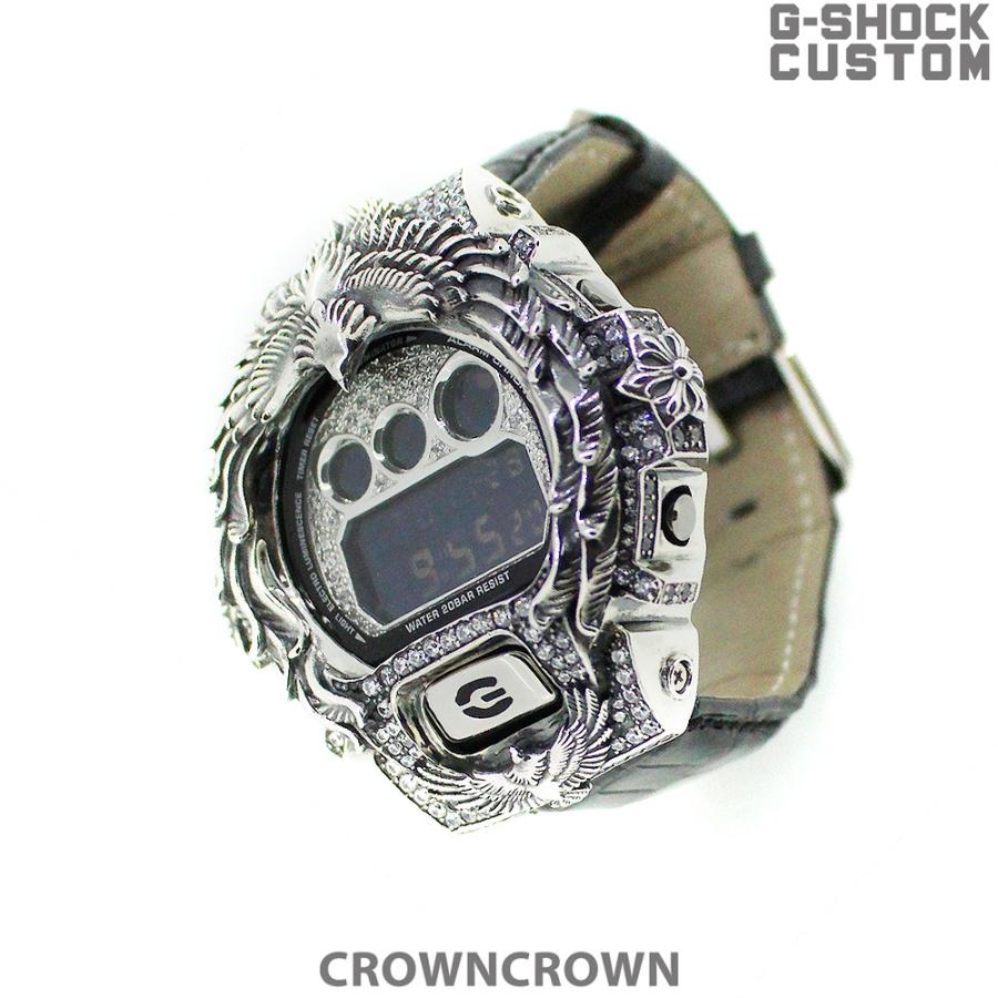 G-SHOCK CUSTOM ジーショック カスタム 腕時計 DW-6900 DW6900NB-1 イーグル フェザー インディアン クロコダイル革ベルト CROWNCROWN DW6900-101｜monopark｜04