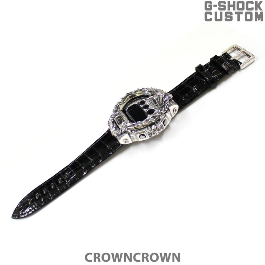 G-SHOCK CUSTOM ジーショック カスタム 腕時計 DW-6900 DW6900NB-1 イーグル フェザー インディアン クロコダイル革ベルト CROWNCROWN DW6900-101｜monopark｜07