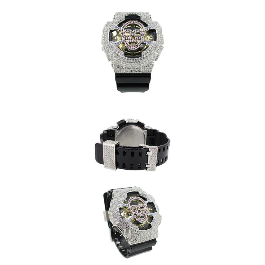 G-SHOCK ジーショック カスタム メンズ 腕時計 GA-110 GA110 GB-1 カスタムベゼル おしゃれ 芸能人 スカル ドクロ メンズ ファッション CROWNCROWN GA110-003｜monopark｜03