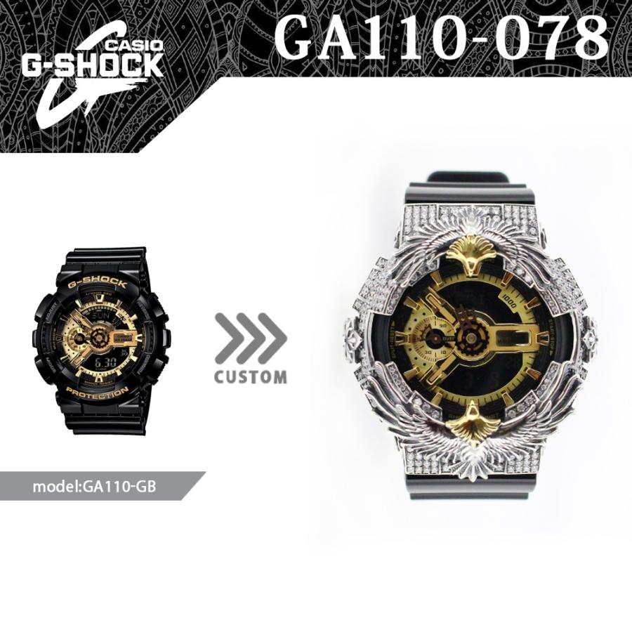 G-SHOCK ジーショック カスタム メンズ 腕時計 GA-110 GA110 GB-1 カスタムベゼル イーグル カスタム フェザー 保証付 CROWNCROWN GA110-078｜monopark｜02