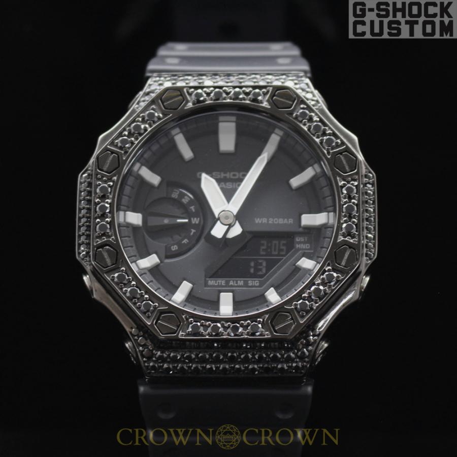 G-SHOCK ga-2100 ジルコニアカスタム　ブラック G-SHOCK CUSTOM ジーショック カスタム 腕時計 ブラックキュービック