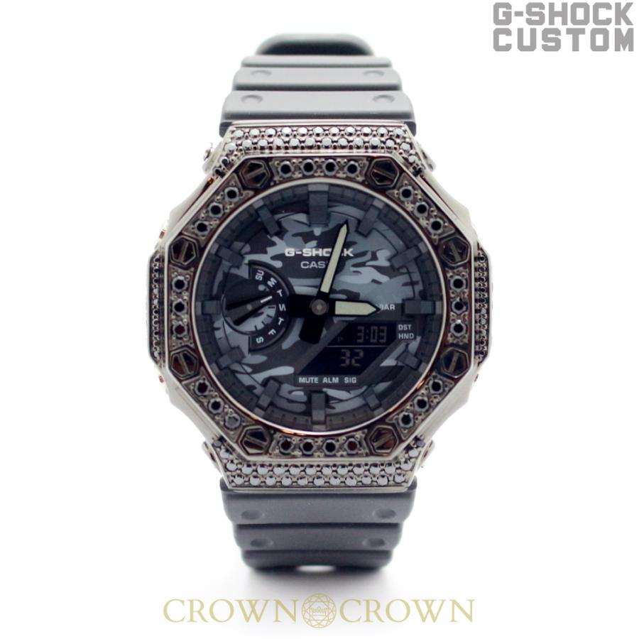 G-SHOCK　2100シリーズ　カスタム　ブラック×シルバー 楽天市場】G-SHOCK GA2100 メタル カスタム カシオーク ブラック