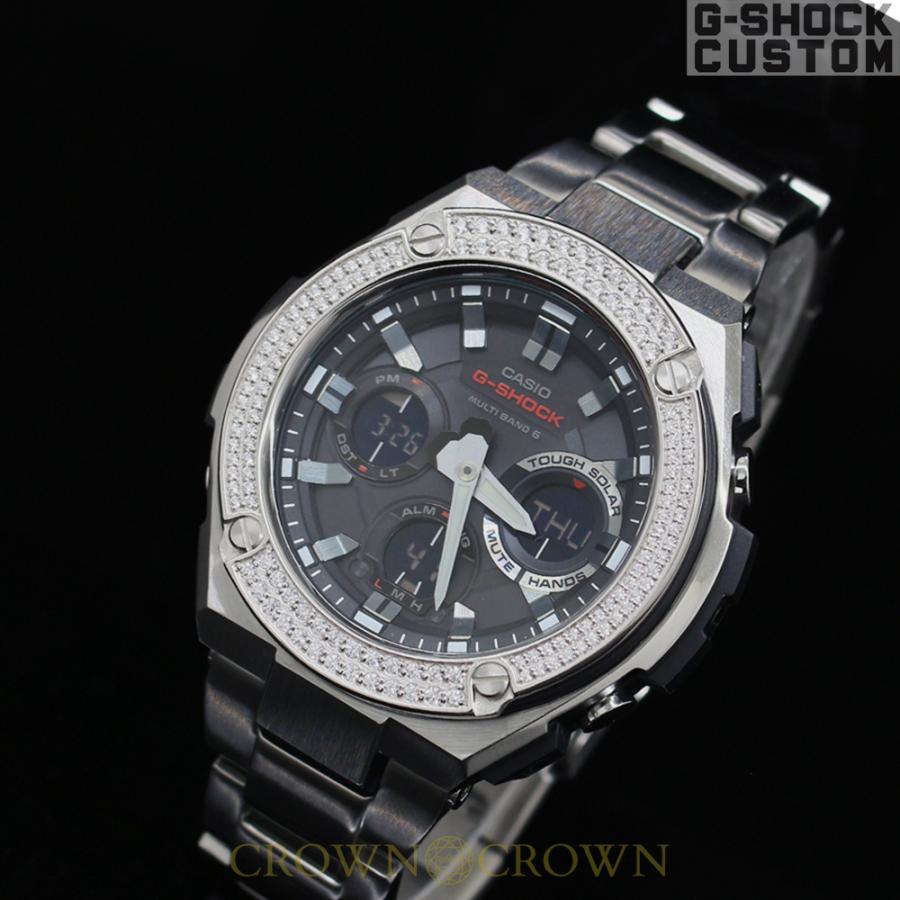 G-SHOCK CUSTOM ジーショック カスタム 腕時計 スワロフスキーキュービックジルコニア シルバー925 GST-W110D-1AJF  CROWNCROWN GST-W110-001