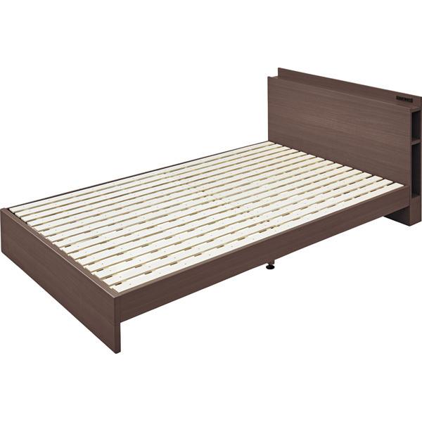 B-81SD-BR セミダブルベッド すのこベッド プリント紙化粧合板 シンプル 木製 ブラウン 茶色 デザイン 家具 寝具 インテリア モダン 通気性 組立式 東谷