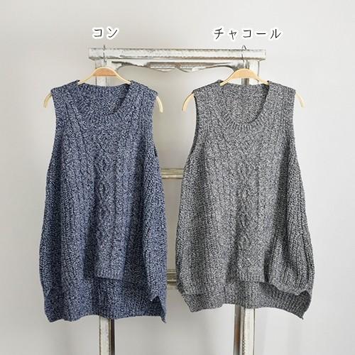 ニット ノースリーブ ミックスカラーニット4色展開 ニットチュニック 秋冬コーデ レディース 5al0045 Monopool 通販 Yahoo ショッピング