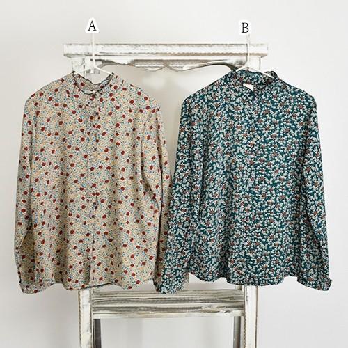 ブラウス レトロな小花柄 スタンドカラー レディース 花柄 長袖ブラウス 春 コーデ 5al0086 Monopool 通販 Yahoo ショッピング